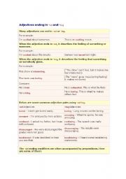 English worksheet: ed-ing adjectives