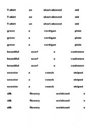 English Worksheet: adjective order