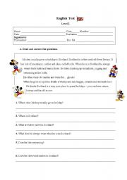 English Worksheet: Daily routines