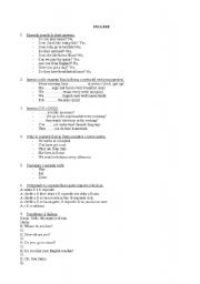 English Worksheet: basic english