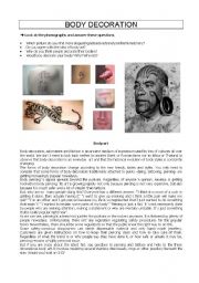 English Worksheet: BODY DECORATION