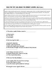 English worksheet: reading passage