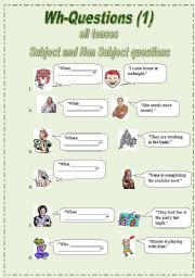 English Worksheet: WH- questions (1)