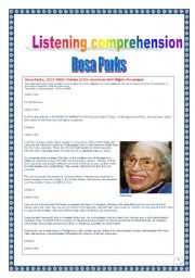 Listening tasks: Rosa Parks Project (5 pages, including KEY, MP3 link)