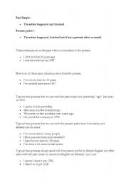 English Worksheet: lesson plan about PRESENT PERFECT & SIMPLE PAST