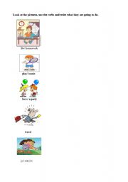 English Worksheet: be going to + V1