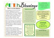 English Worksheet: CONVERSATION Starter : St. Patricks Day :  Irish blessings [1 page]