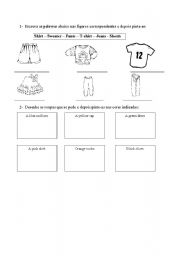 English worksheet: Clothes