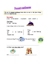 English worksheet: Present Continuous