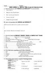 English Worksheet: present perfect,should