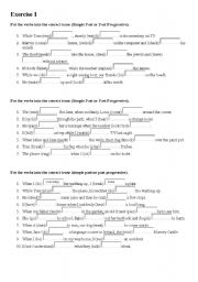 English worksheet: PAST SIMPLE AND CONTINUOUS