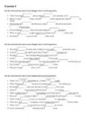 English Worksheet: PAST SIMPLE AND CONTINUOUS