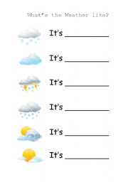 English Worksheet: Whats the weather like?