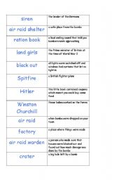 English worksheet: Meanings of world War 2 words