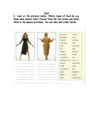 English Worksheet: test on  healthy food