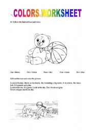 English Worksheet: Colors for kids