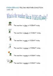 English worksheet: teaching weather conditions