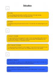 English worksheet: role-plays social formulas