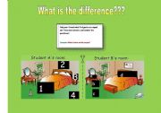 English worksheet: What is the difference - bedroom