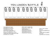 English Worksheet: Ten Green bottles worsheet
