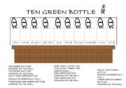 English worksheet: Ten Green bottles worsheet