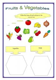 English Worksheet: Fruits & vegetables