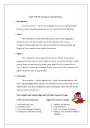 English Worksheet: How to Write a Compare-Contrast Essay