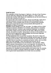 English Worksheet: earth day