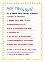 English Worksheet: Past tense quiz