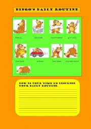 English Worksheet: daily routines