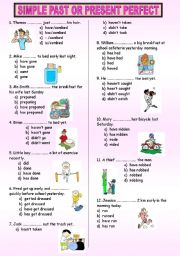 English Worksheet: PAST SIMPLE or PRESENT PERFECT TEST