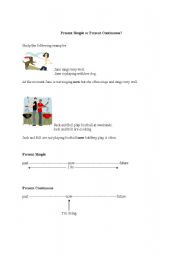 English worksheet: Present Simple or Present Continuous?