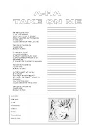 English worksheet: take on me lyrics
