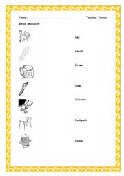 English worksheet: School