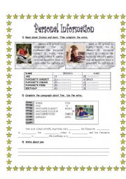 English Worksheet: Personal Information