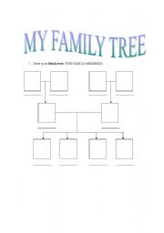 English Worksheet: My Family Tree