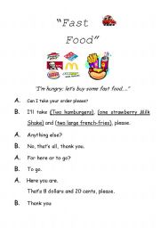 English Worksheet: Fast Food