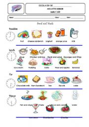English Worksheet: Food and Meals