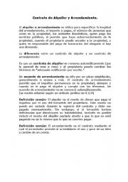 English worksheet: for rent
