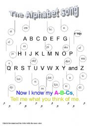 English Worksheet: The alphabet song