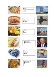 English Worksheet: food + clue + country