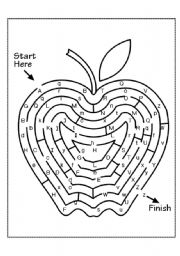 English Worksheet: Alphabet Maze