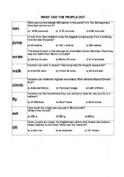 English Worksheet: What can people do?