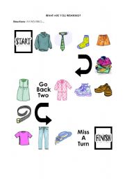 English Worksheet: What are you wearing?