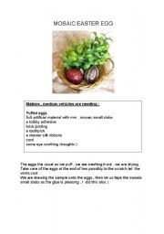 English worksheet: Mosaic easter egg