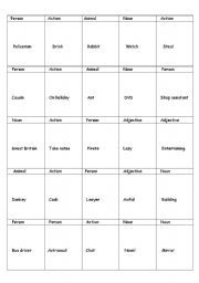 English Worksheet: taboo