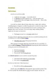 English worksheet: ADVERBS