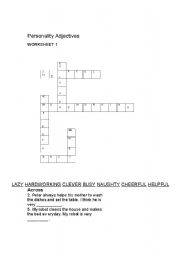 English Worksheet: 4 grade, worksheet about persons