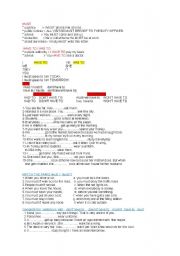 English Worksheet: obligation with must and have to