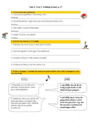 English Worksheet: Might-Perhaps